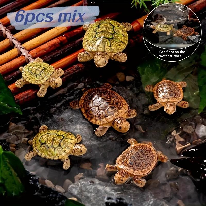 Aquarium Fish Small - 6 Patung Kura-Kura Mini untuk Dekorasi