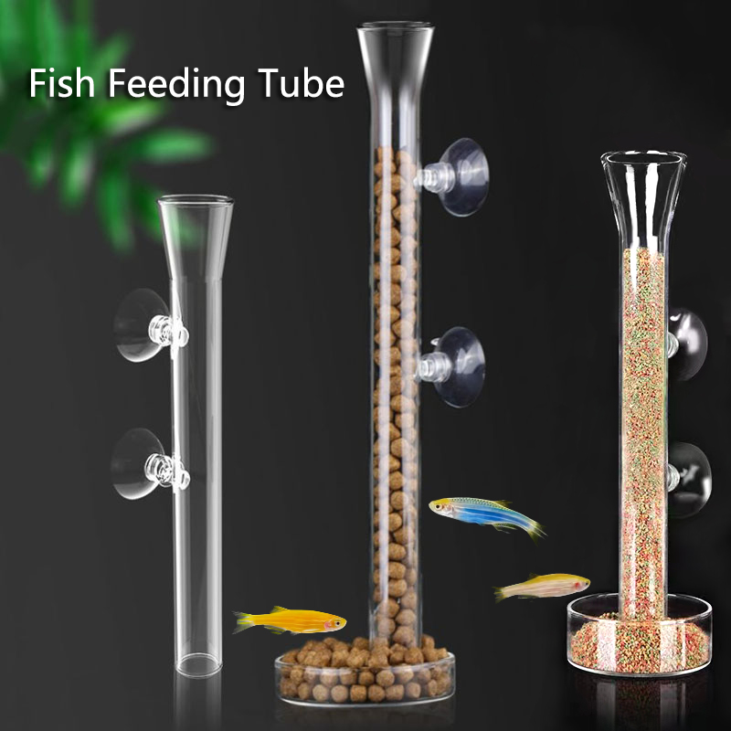 Aquarium Fish Holiday Food - Kaca Akuarium Pengumpan Tabung Hidangan Transparan