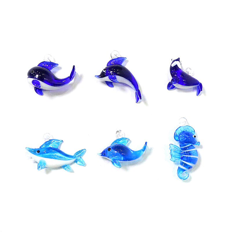 Aquarium Fish Shark - 6 pcs hiasan kaca mini hewan
