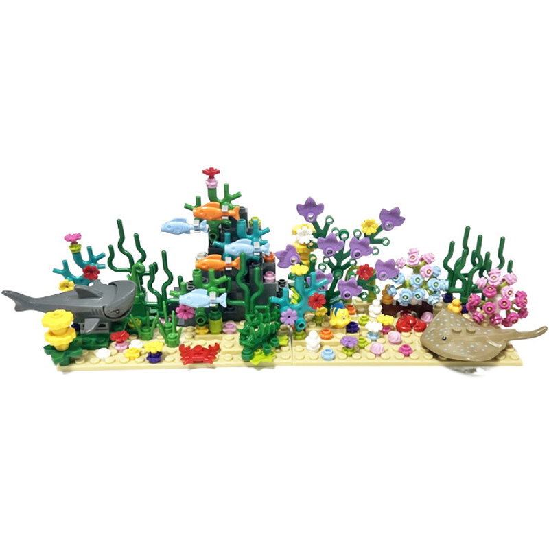 Aquarium Fish Shark - City MOC Aquarium Underwater World Plant