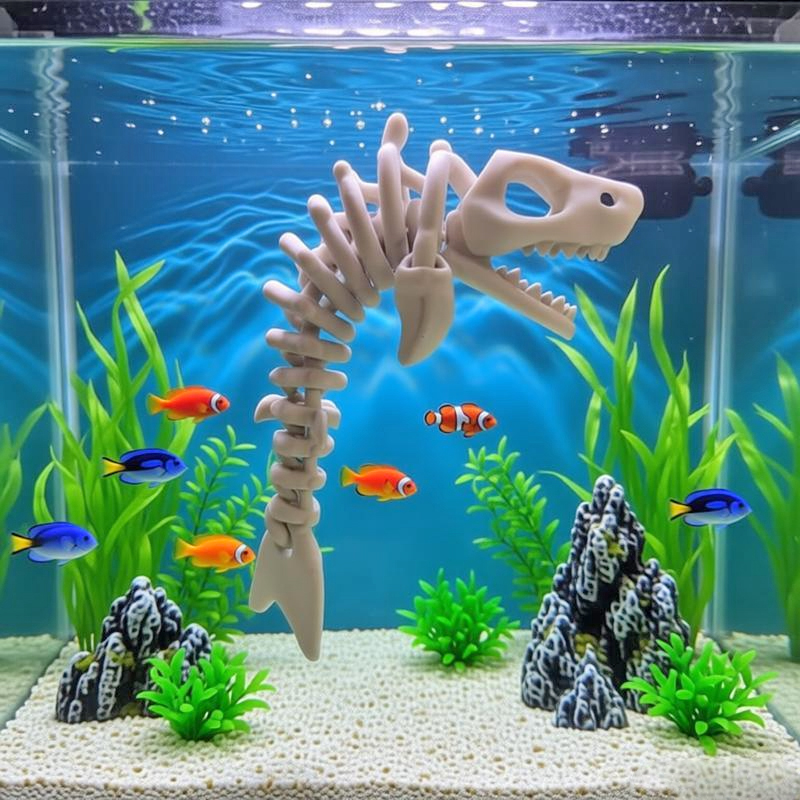 Aquarium Fish Shark - 17cm Kerangka Hiu di Air Dekorasi
