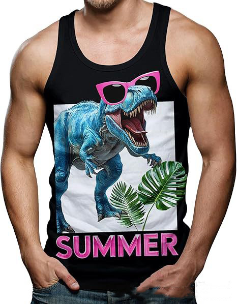Tank Top Gambar Cetak 3D Kucin - Aquarium Fish Shark ulasan dan harga