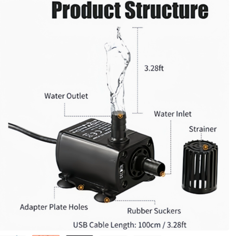 Pompa Air Mini DC12V 6W Tanpa  - Aquarium Fish Small ulasan dan harga